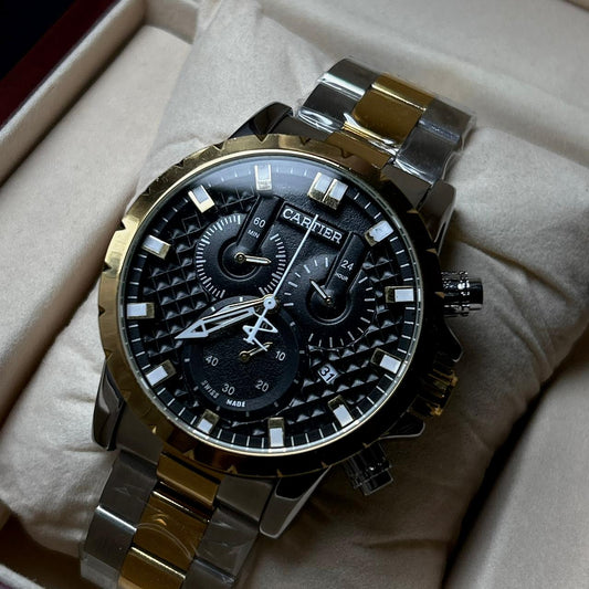 Cartier Chronograph For Him - Two Tone Black