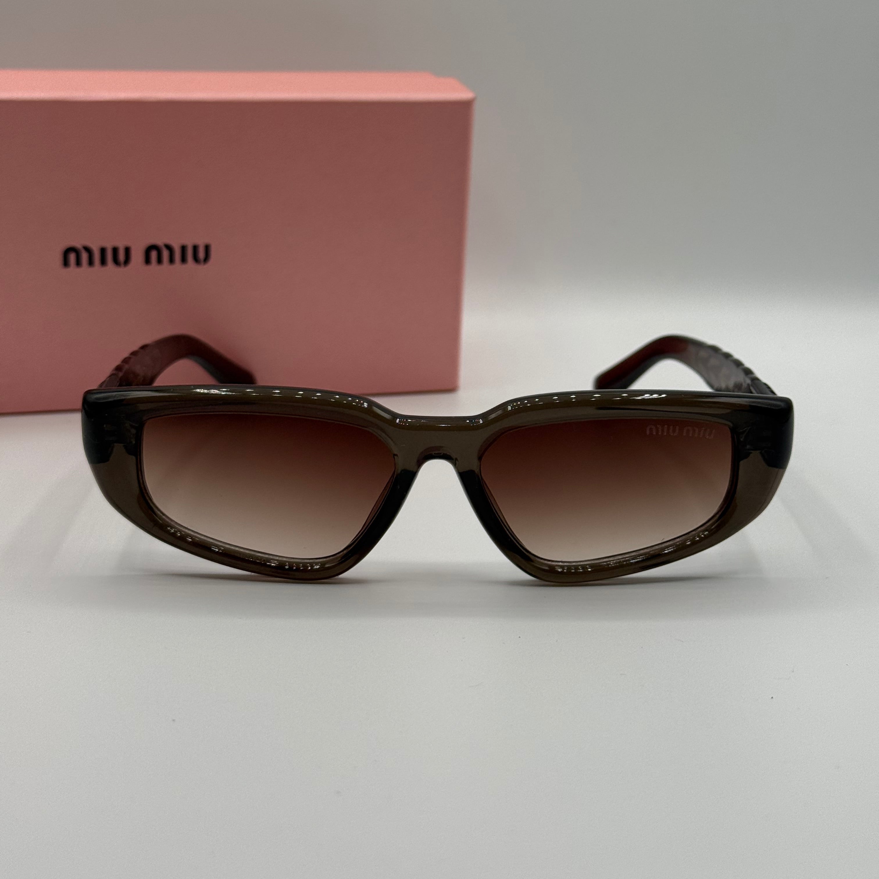Miu Miu Rectangle Sunglasses – Brown Gradient