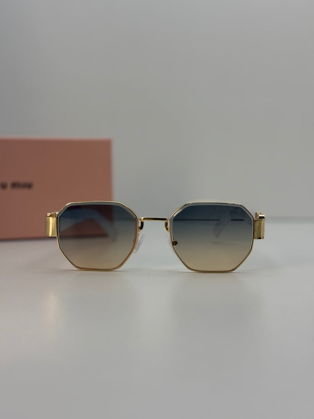Miu Miu Octagon Gold Metal Gradient