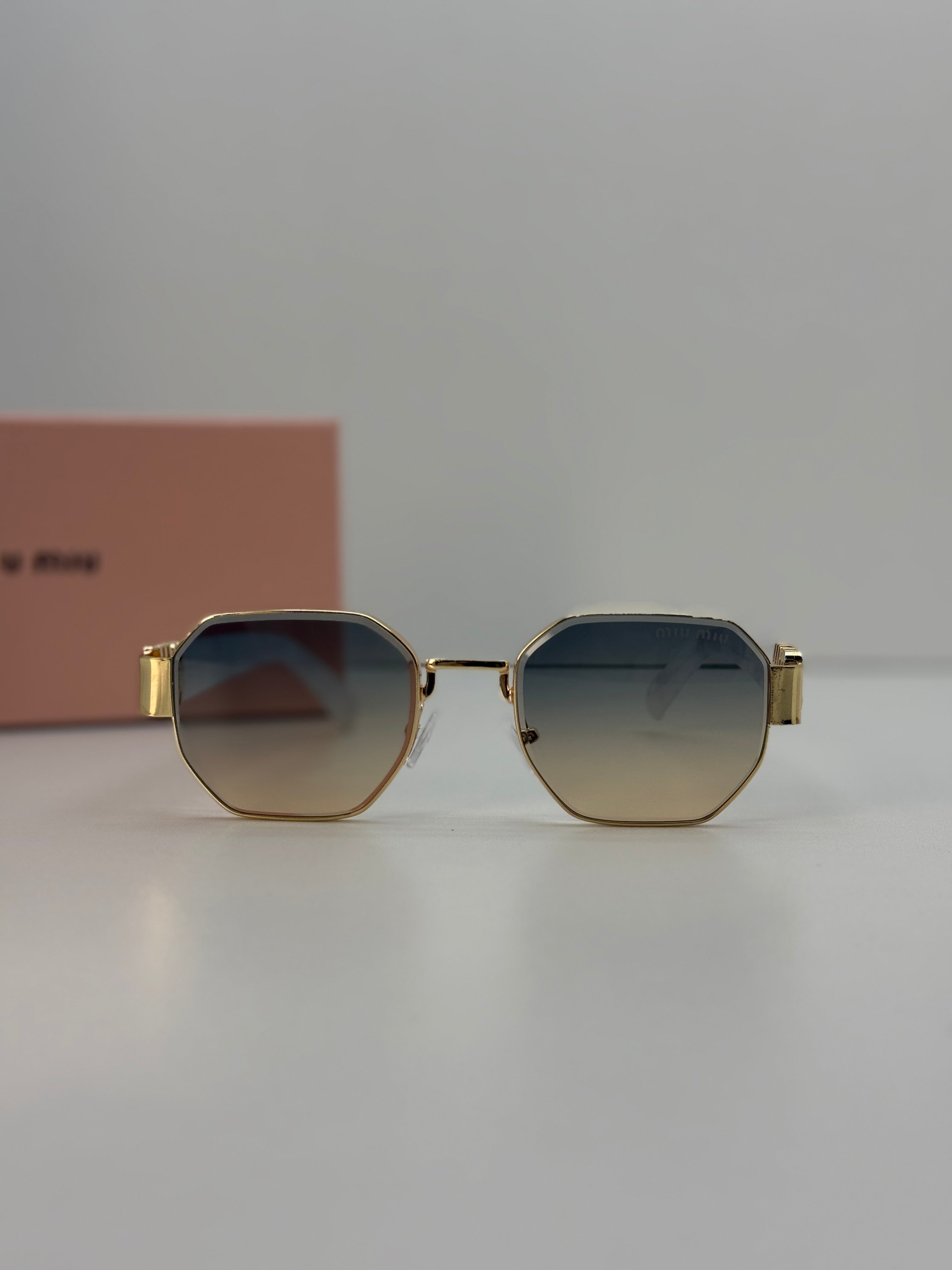 Miu Miu Octagon Gold Metal Gradient