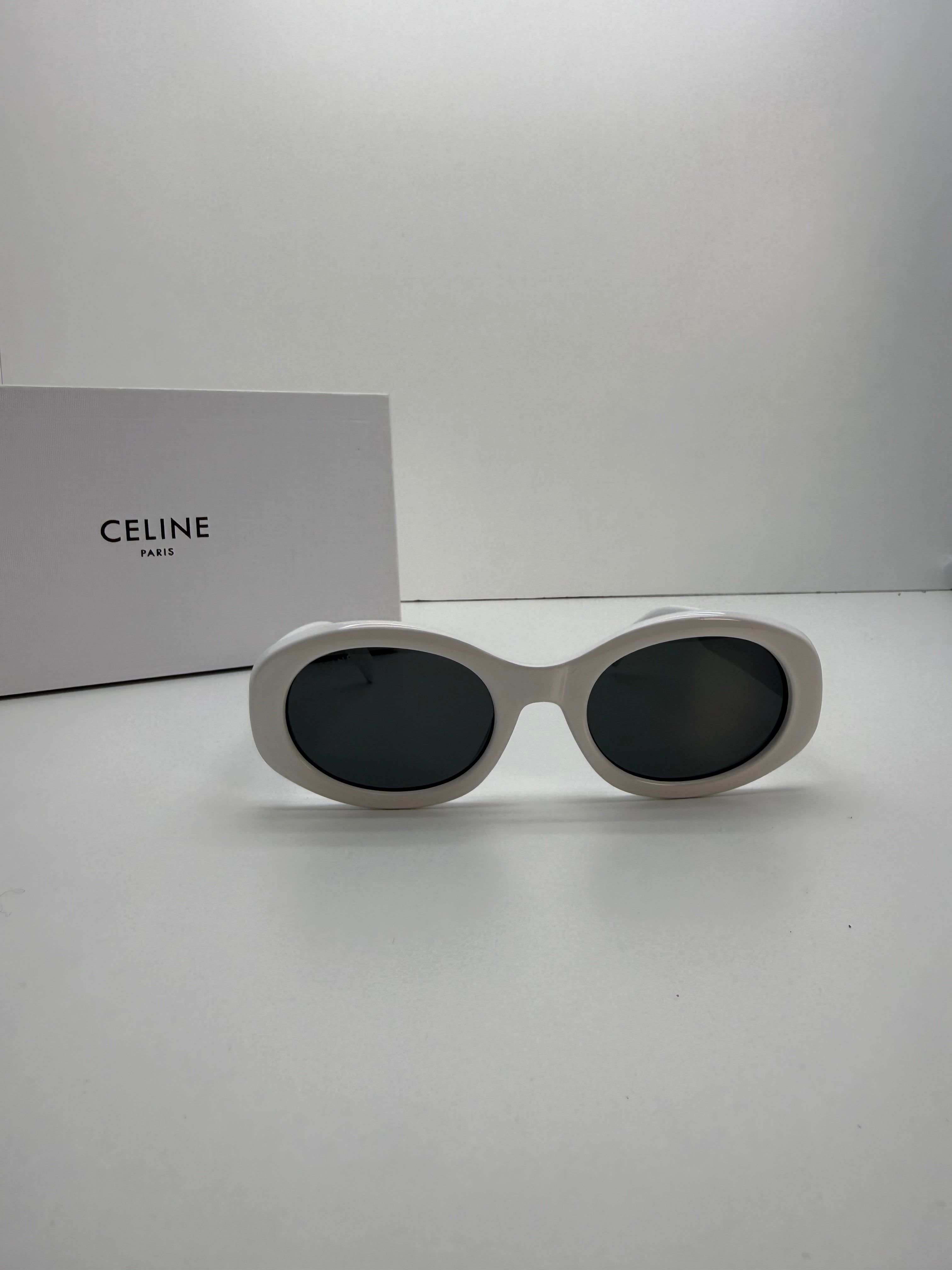 Celine Paris White Oversized Round