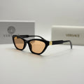 Versace Cat-Eye Sunglasses – Black / Amber Lenses