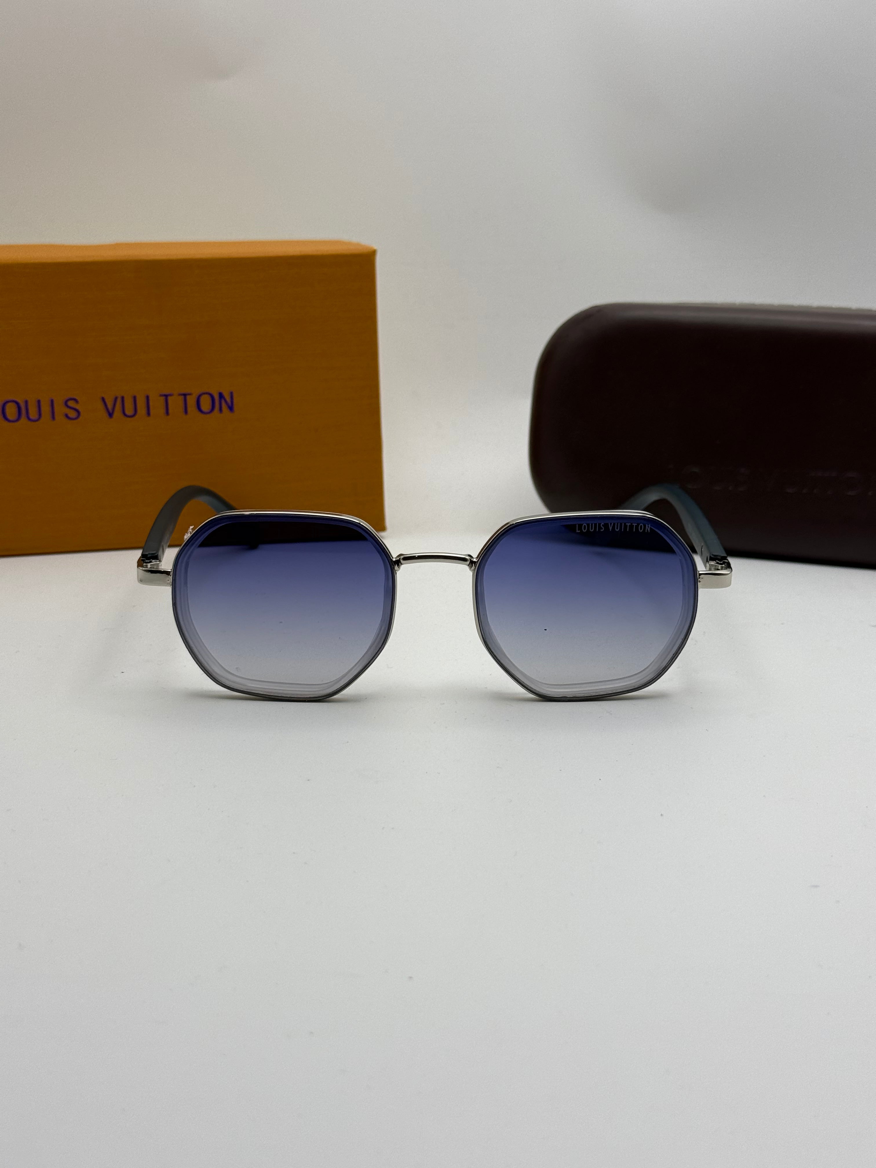Louis Vuitton Sunglasses – Silver Frame Blue Gradient
