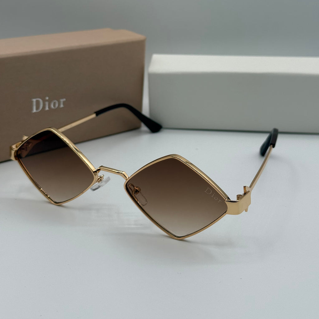 Dior Diamond Sunglasses - Gold & Gradient Brown