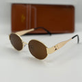 Celine Paris Oval Sunglasses – Gold Frame / Brown Lenses
