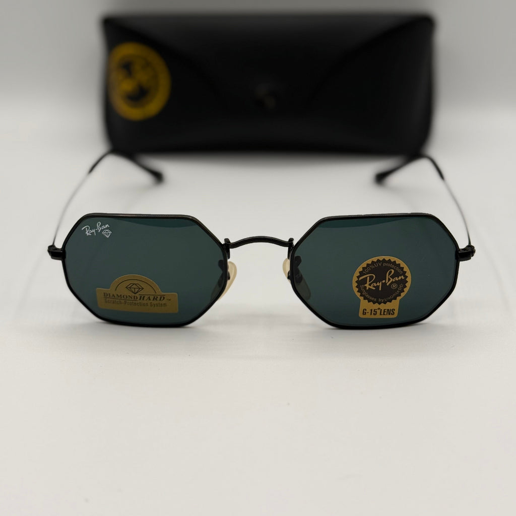 Ray-Ban Octagonal Sunglasses – Black Frame / G-15 Lenses