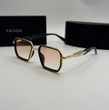 Prada Square Sunglasses — Black & Gold with Rose Gradient