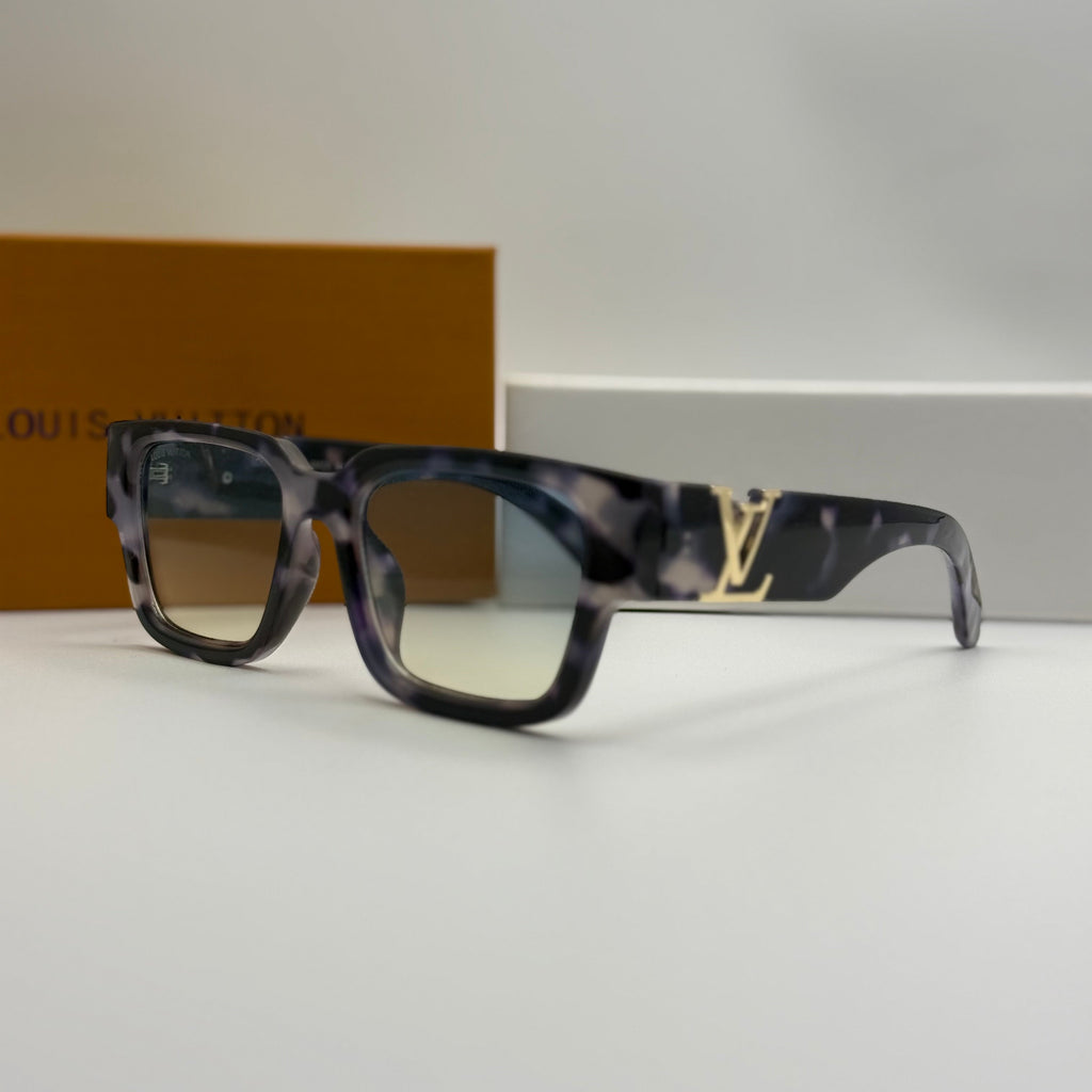 Louis Vuitton Square Sunglasses – Grey Tortoise & Blue Gradient