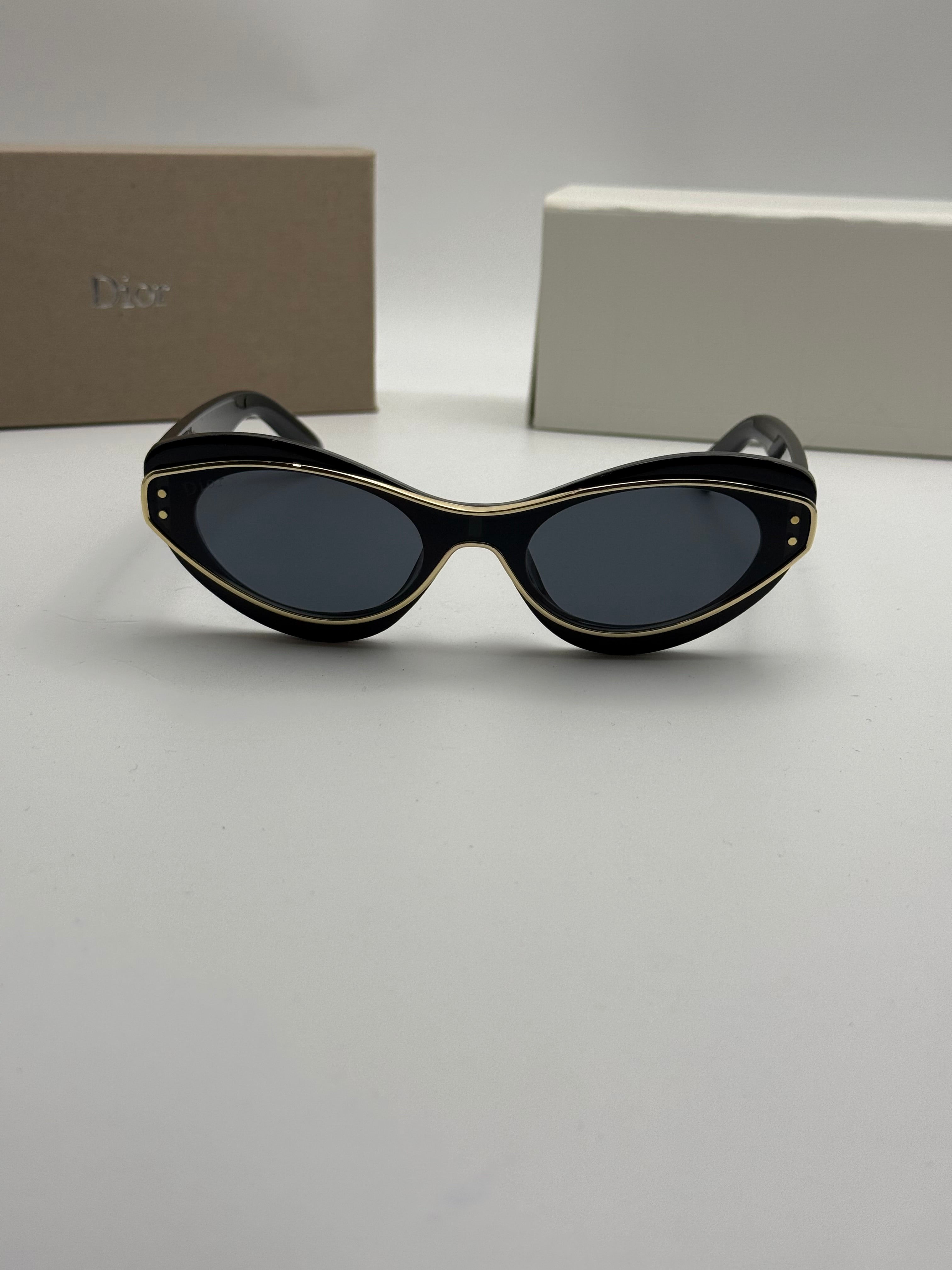 Christian Dior Cat-Eye Sunglasses — Black & Gold