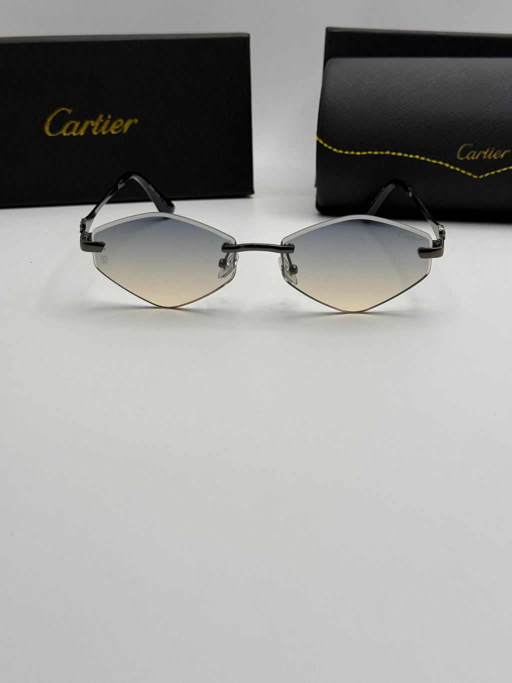 Cartier Rimless Geometric Sunglasses