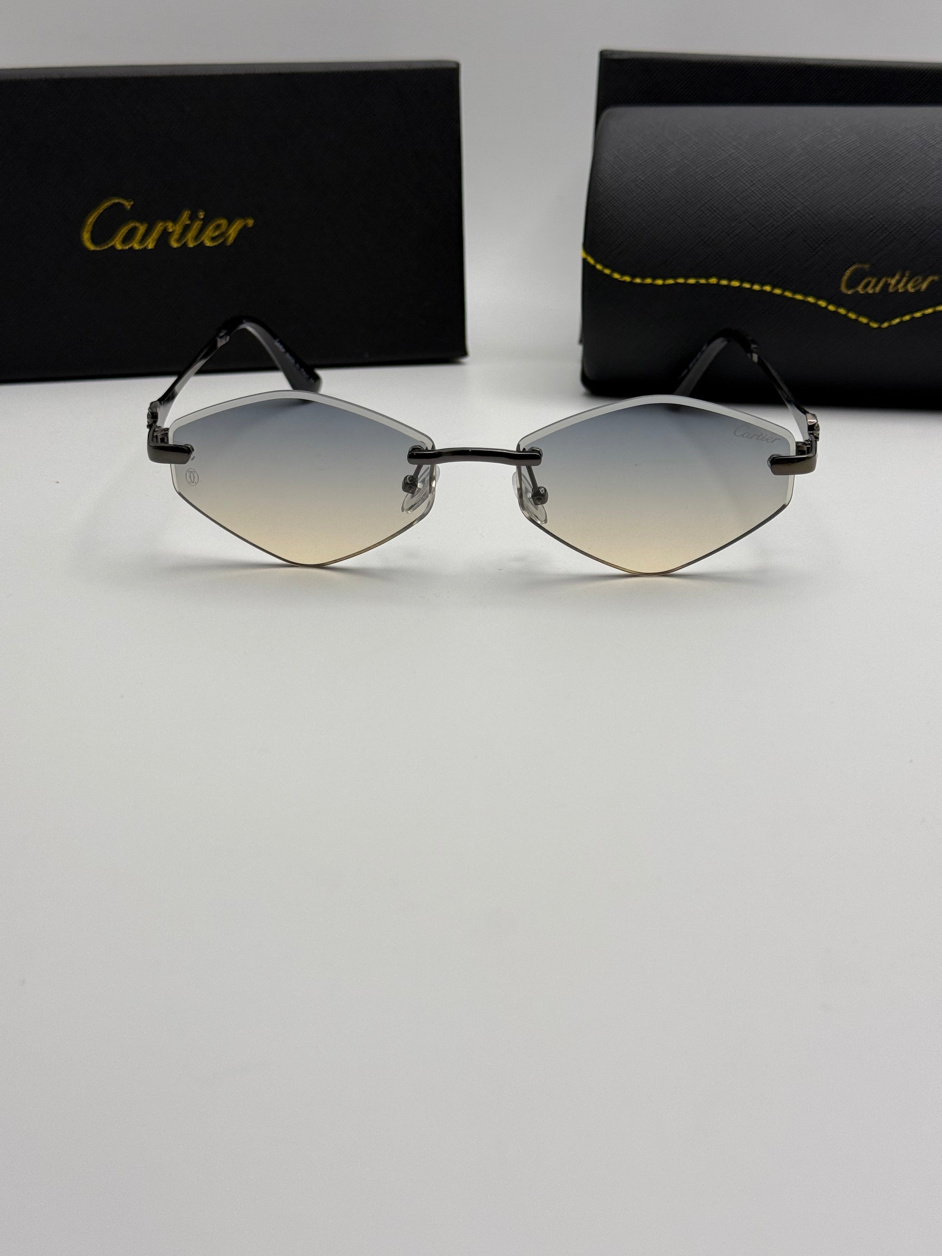 Cartier Rimless Geometric Sunglasses