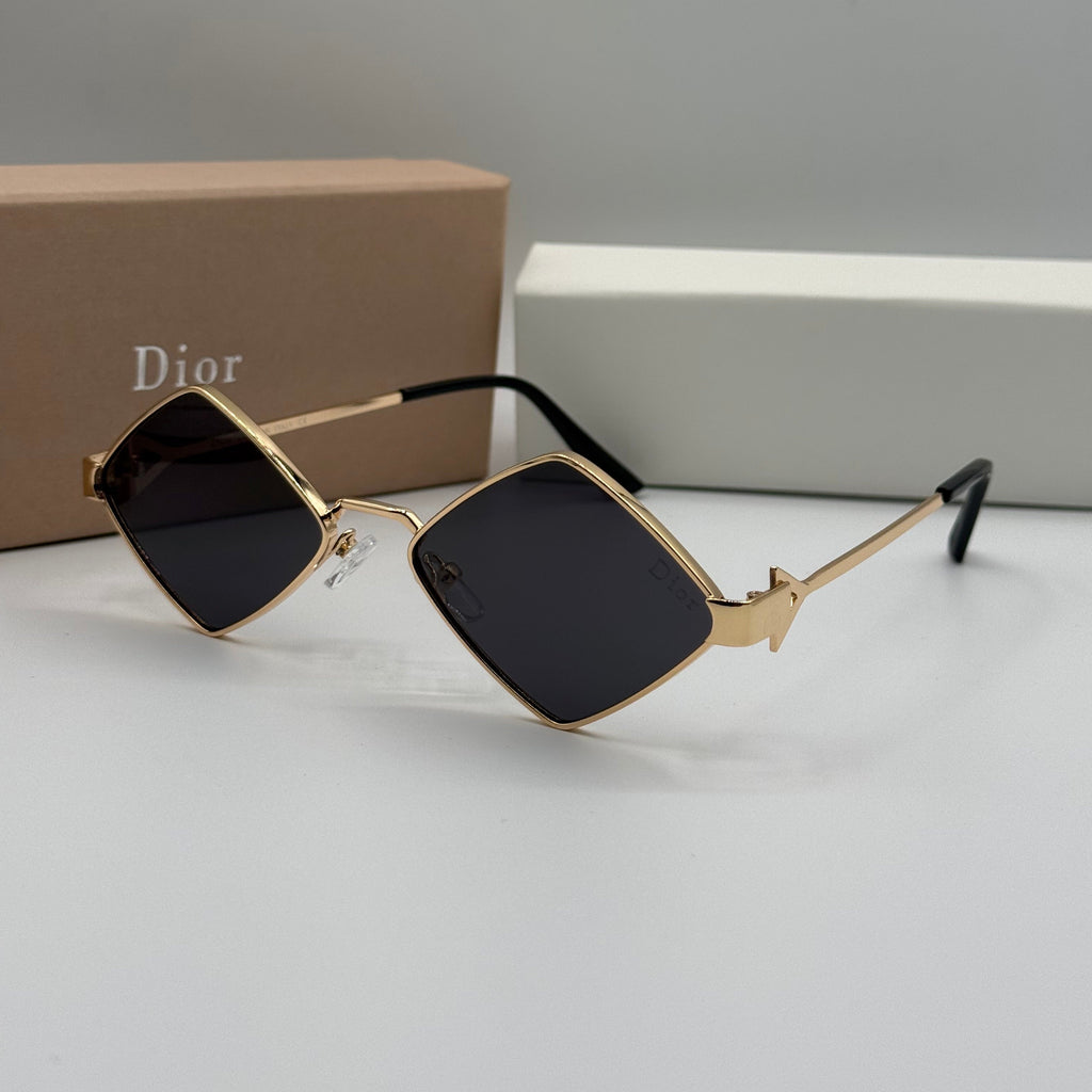 Dior Diamond Sunglasses - Gold & Black