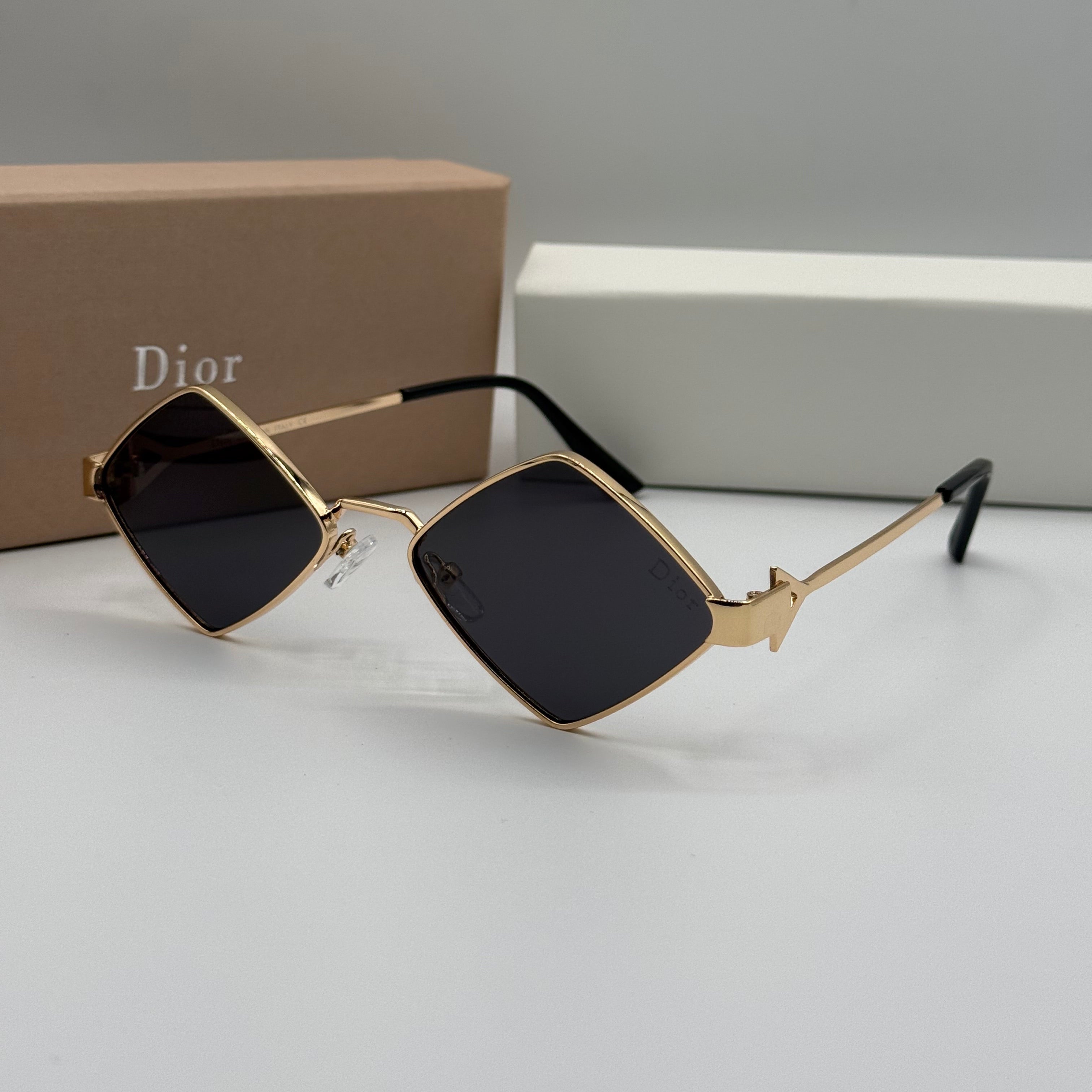 Dior Diamond Sunglasses - Gold & Black