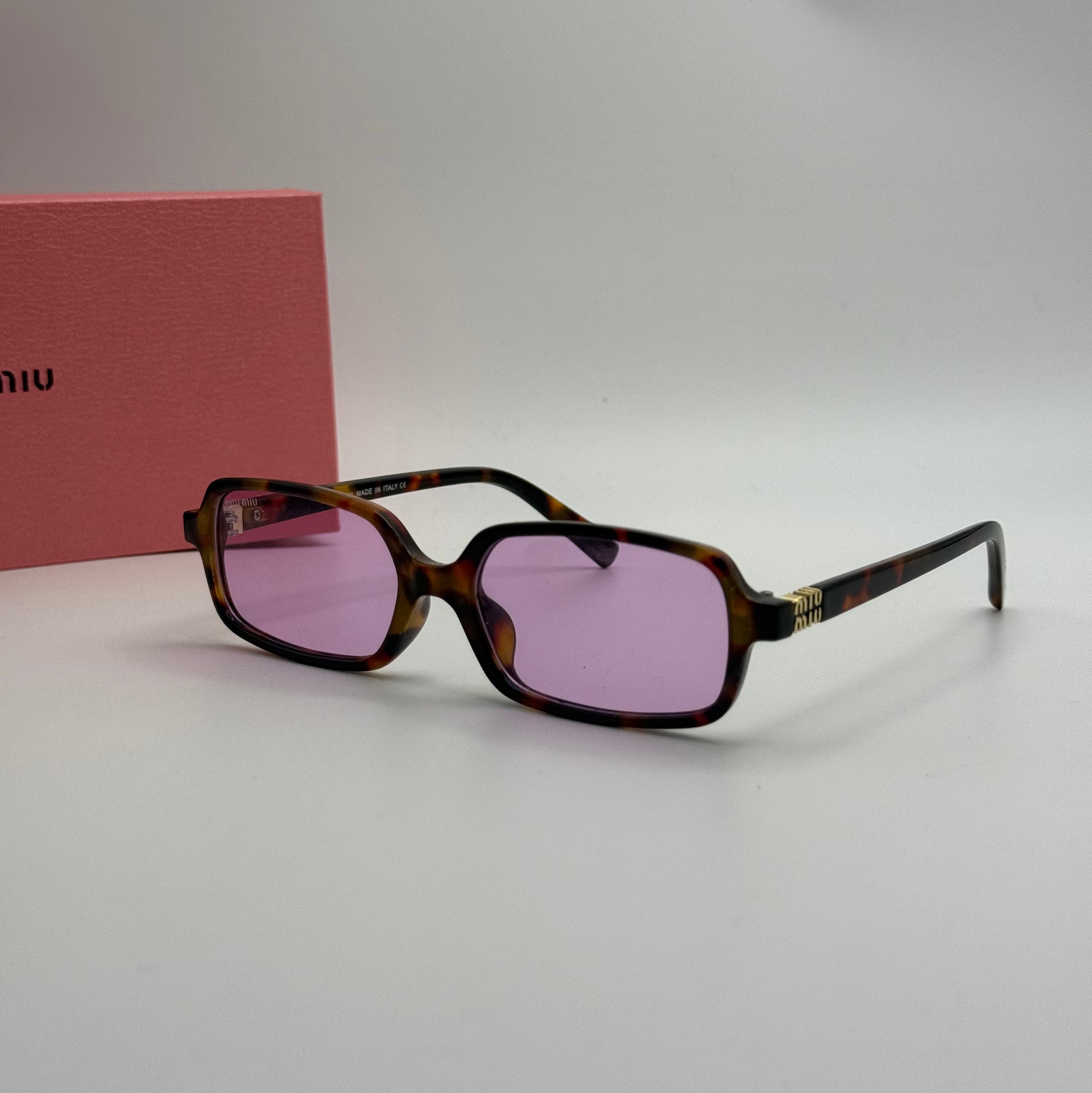 Miu Miu Sunglasses – Tortoise Frame / Purple Lens