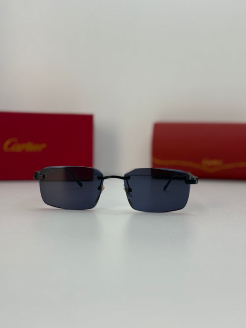 Cartier Rimless Rectangular Black / dark ruthenium metal
