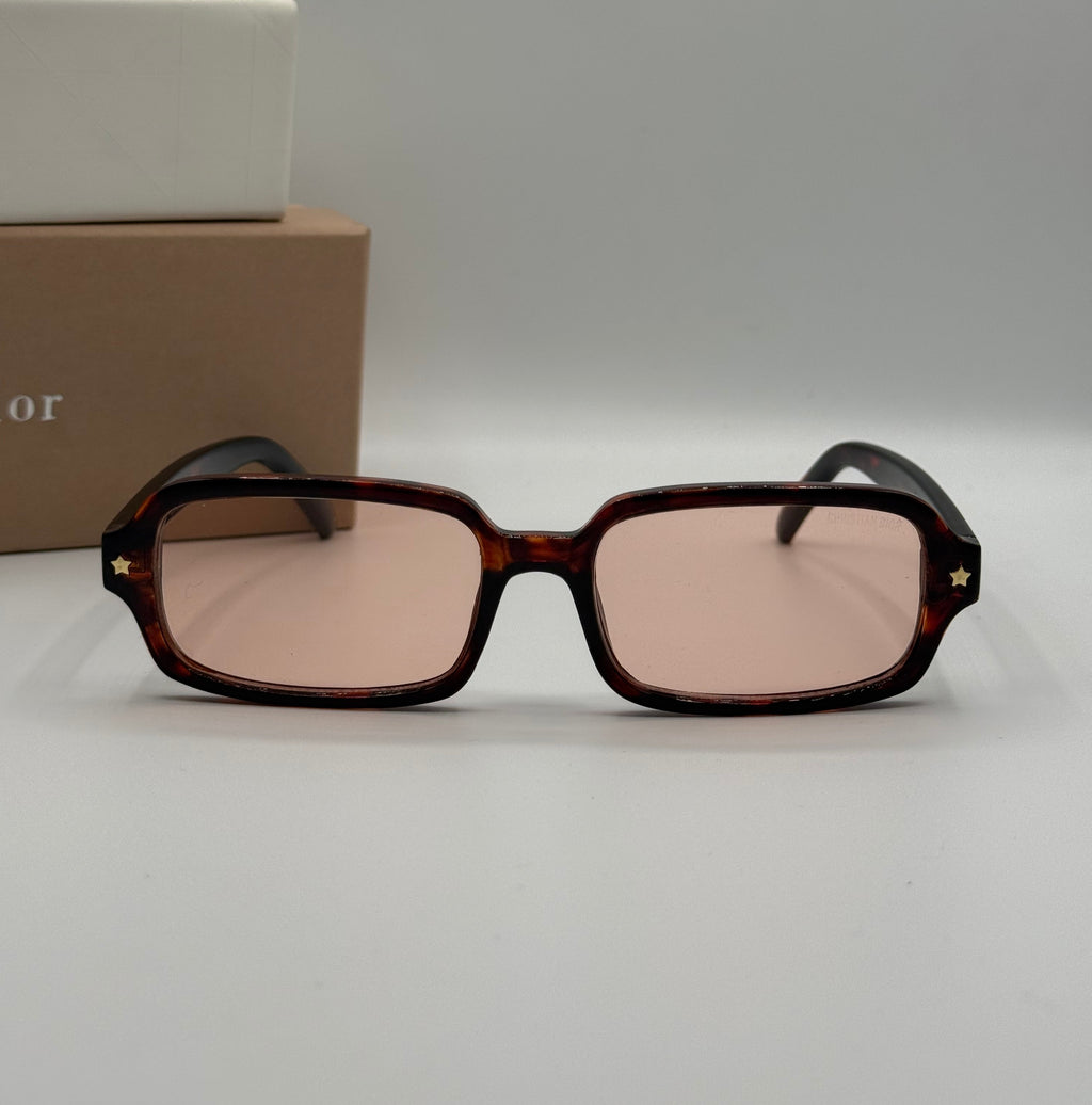 Christian Dior Rectangle Sunglasses – Tortoiseshell & Pink