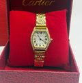 Cartier Tortue-Style Gold Watch – Diamond Bezel / Gold Bracelet
