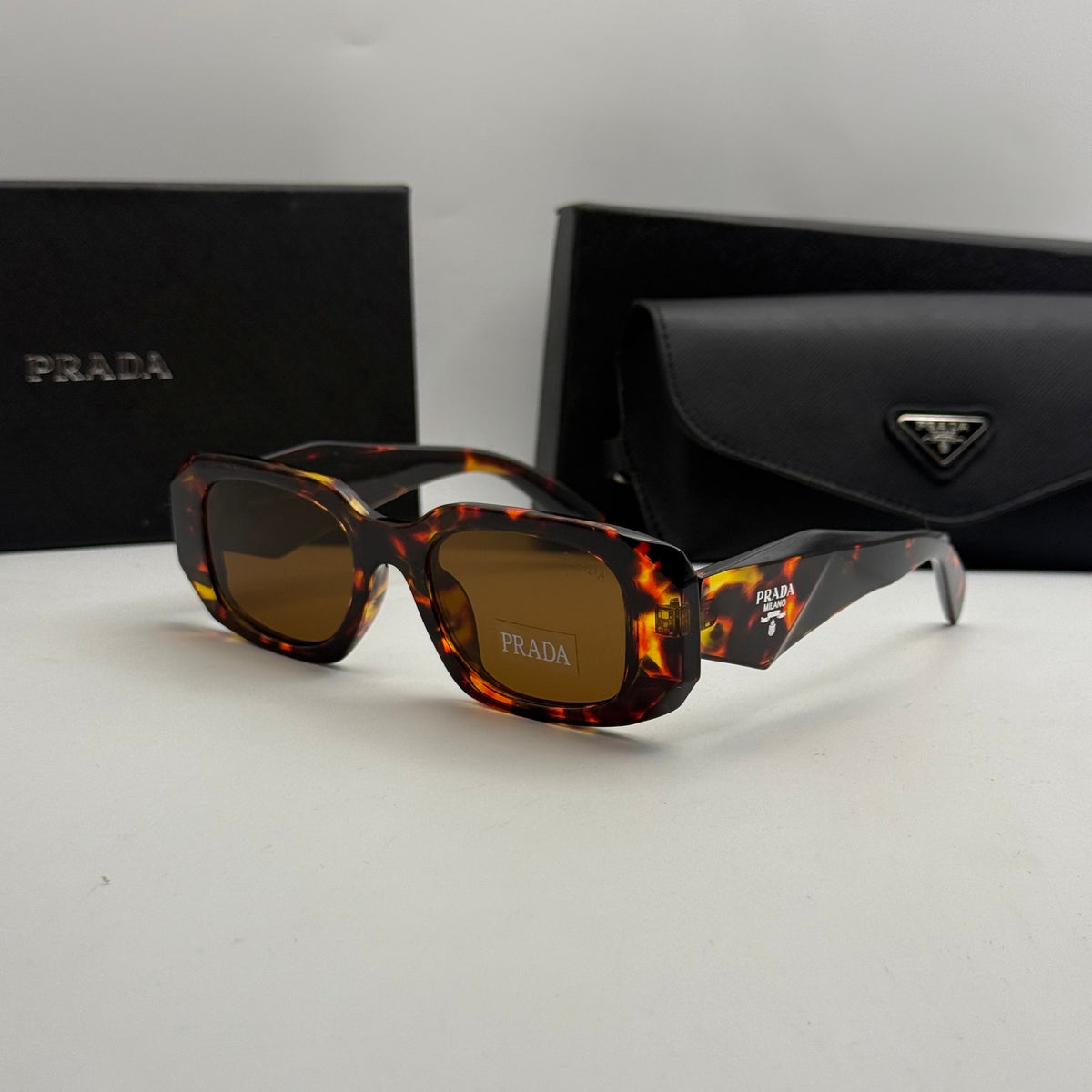 Prada Rectangle Sunglasses – Tortoiseshell