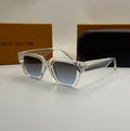 Louis Vuitton Square Sunglasses – Crystal Clear Frame / Blue Gradient Lenses