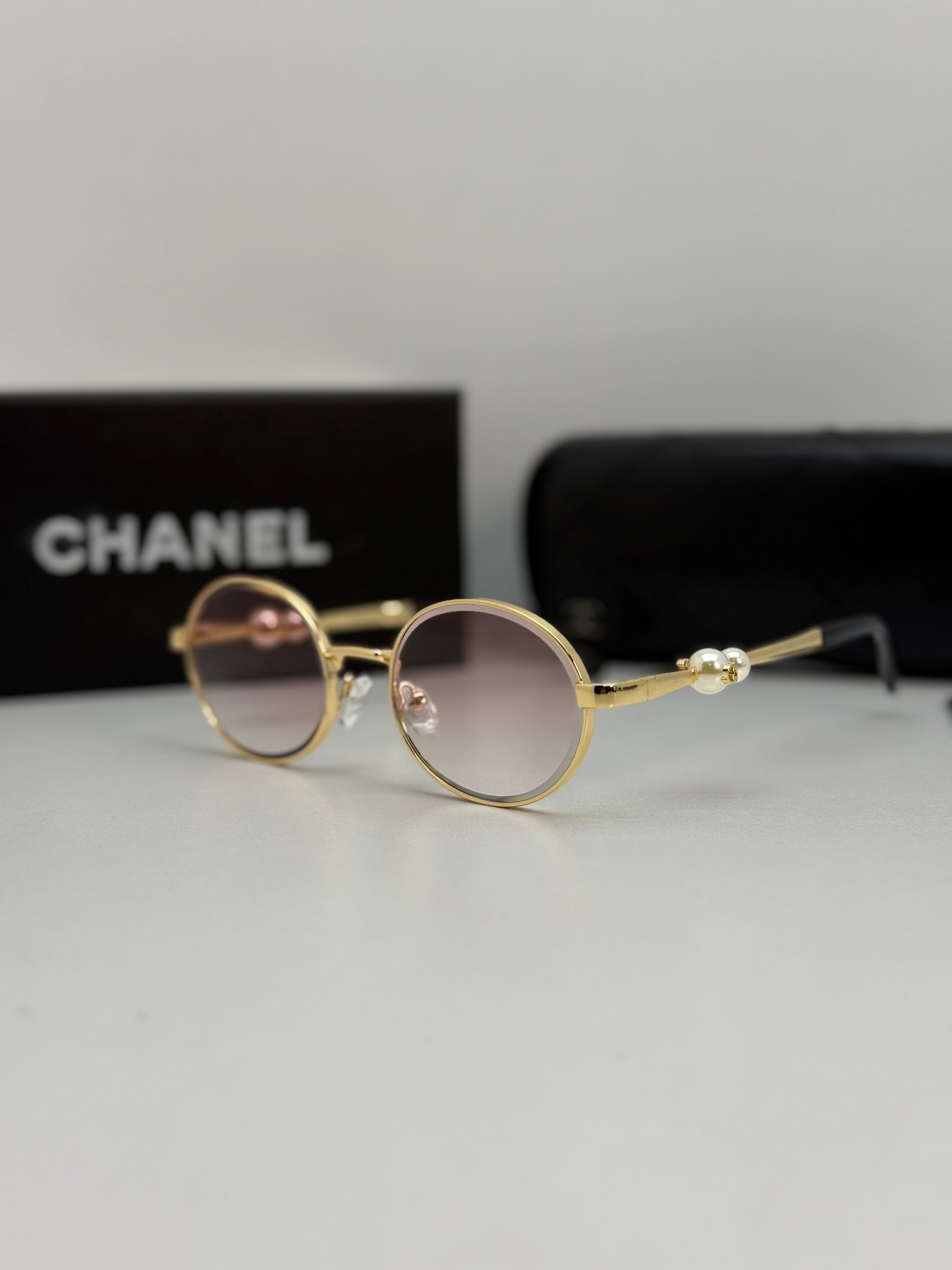 Chanel Round Metal Sunglasses (Gold / Pink Gradient)