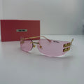 Miu Miu Pink Rimless Logo Shield