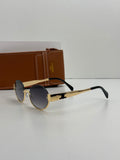 Celine Triomphe Round Metal Sunglasses – Gold Grey Gradient