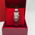 Cartier Tank Rectangular Watch – Diamond Bezel / Stainless Steel Bracelet