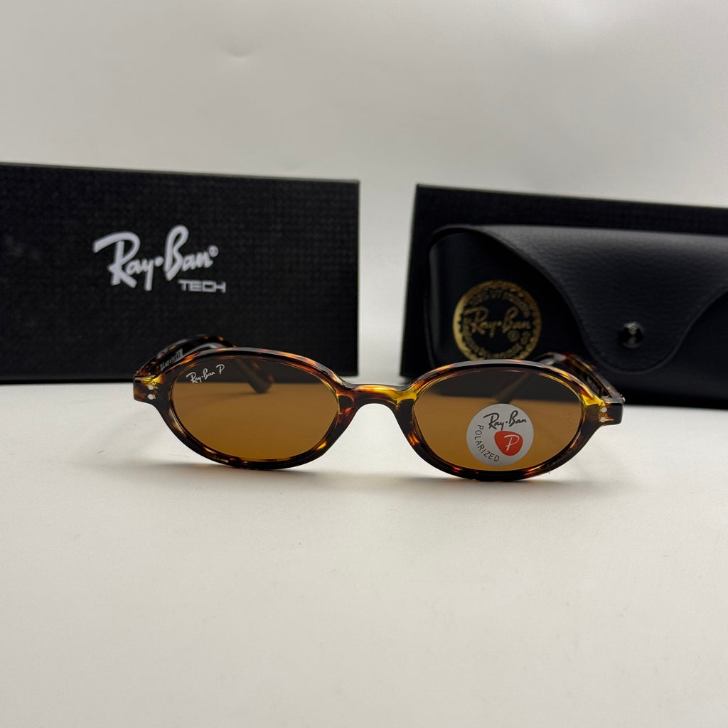 Ray Ban Oval Polarized Sunglasses – Tortoise / Brown