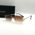 Cartier Rimless Sunglasses – Brown Gradient / Gold