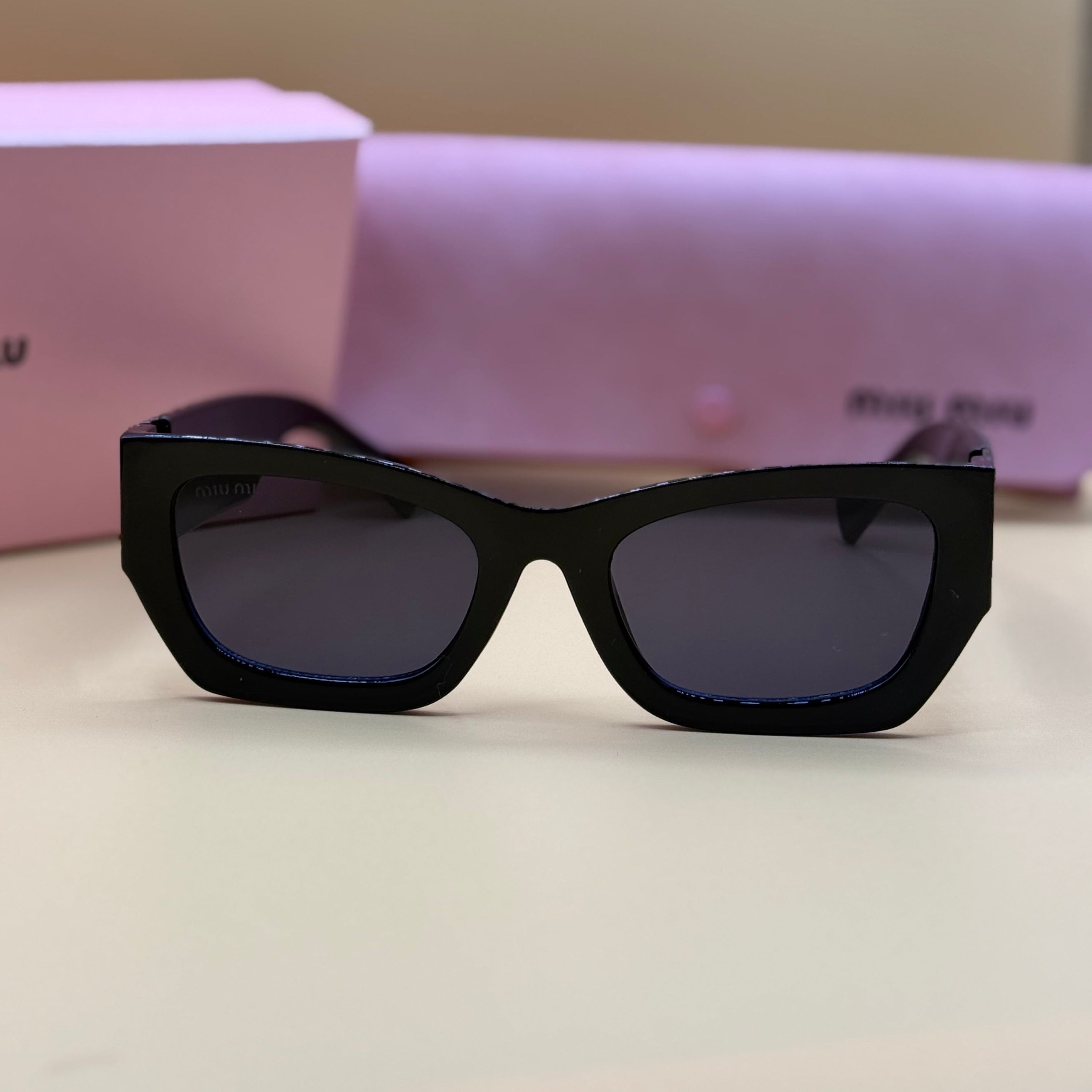Miu Miu Glimpse Cat-Eye Sunglasses — Black