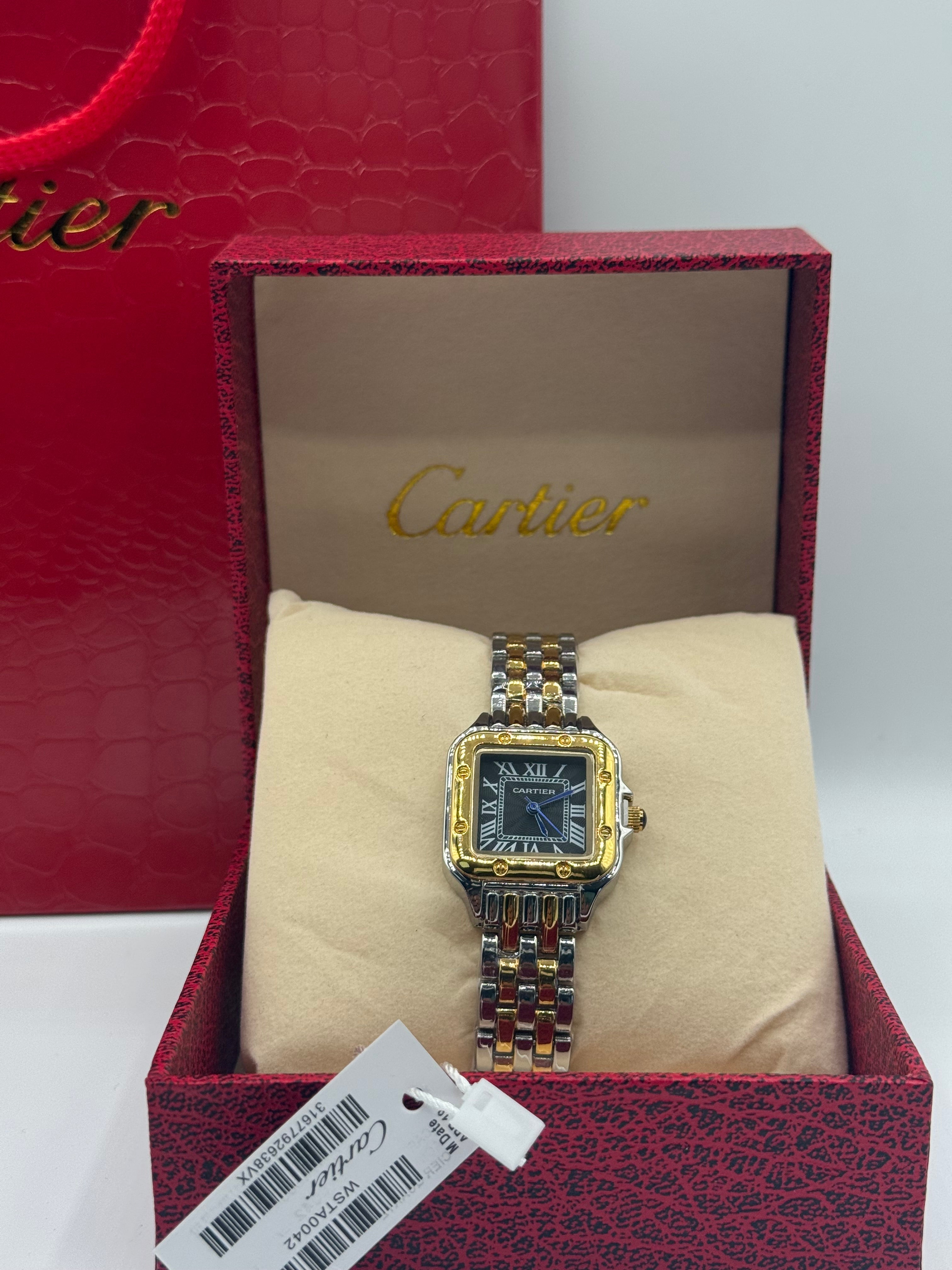 Cartier Panthère de Cartier Watch – Two-Tone Steel & Gold with Black Dial
