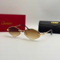 Cartier Rimless Diamond Sunglasses – Gold / Brown Gradient