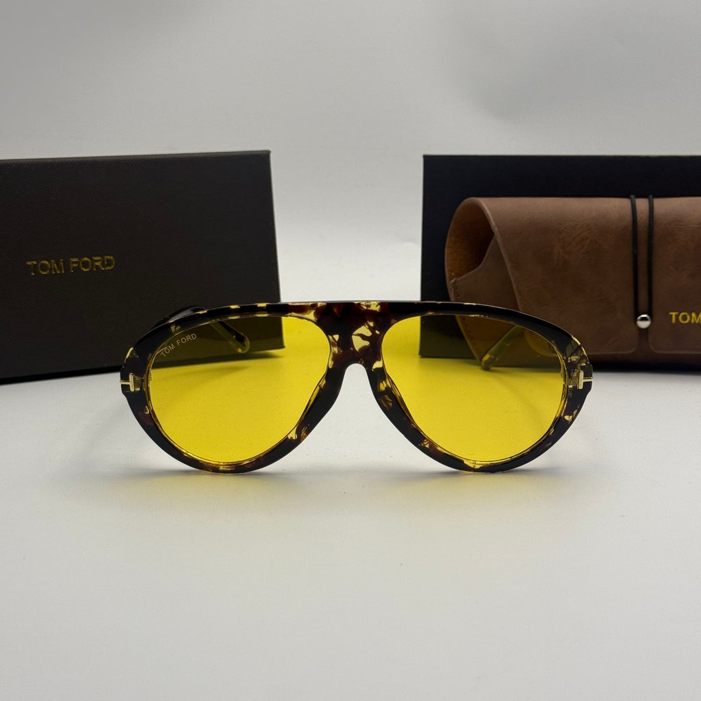 Tom Ford Aviator Sunglasses – Yellow Lens / Havana Tortoise Frame