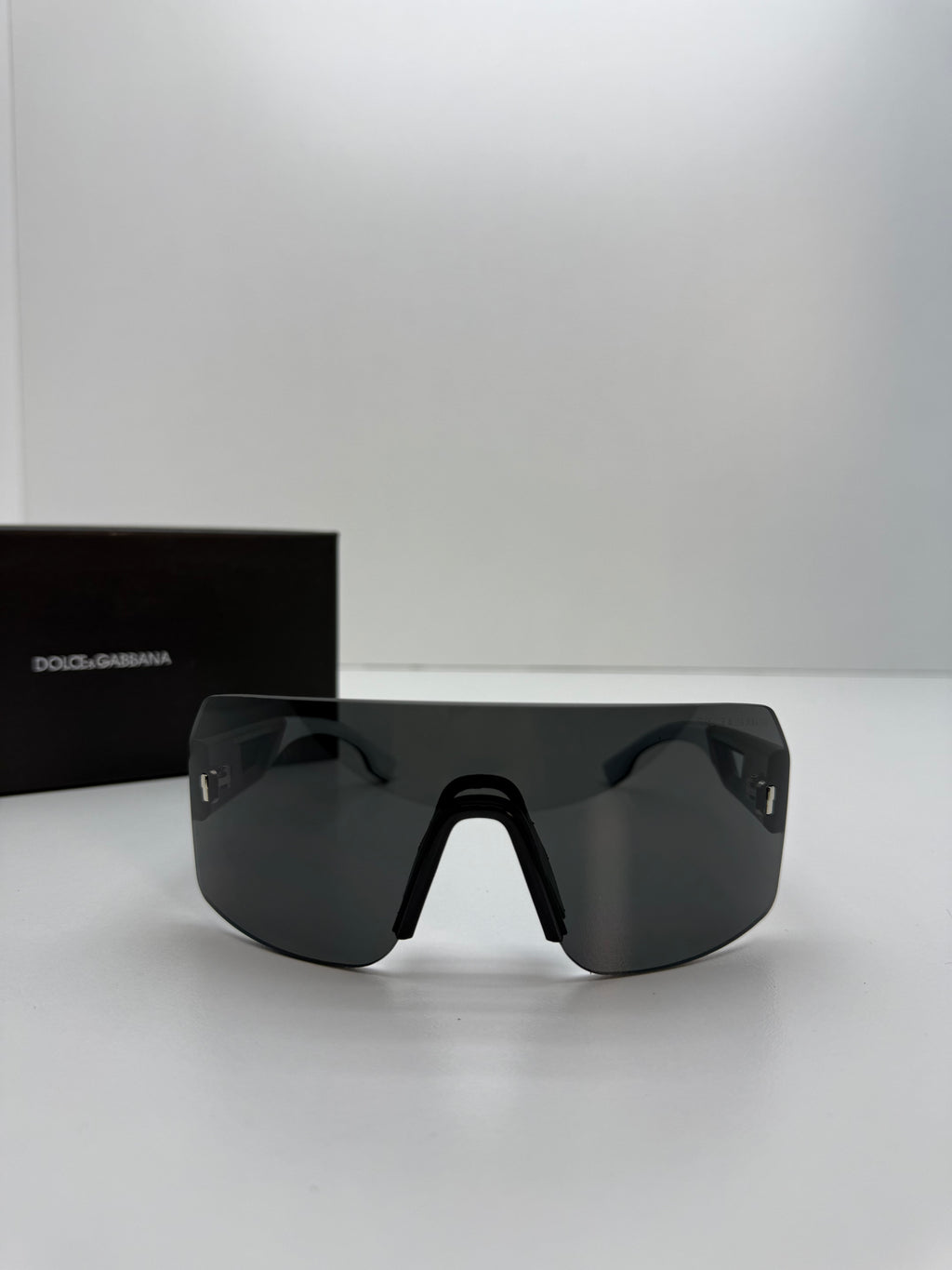 Dolce & Gabbana DG Shield Sunglasses – Dark Mirror Black