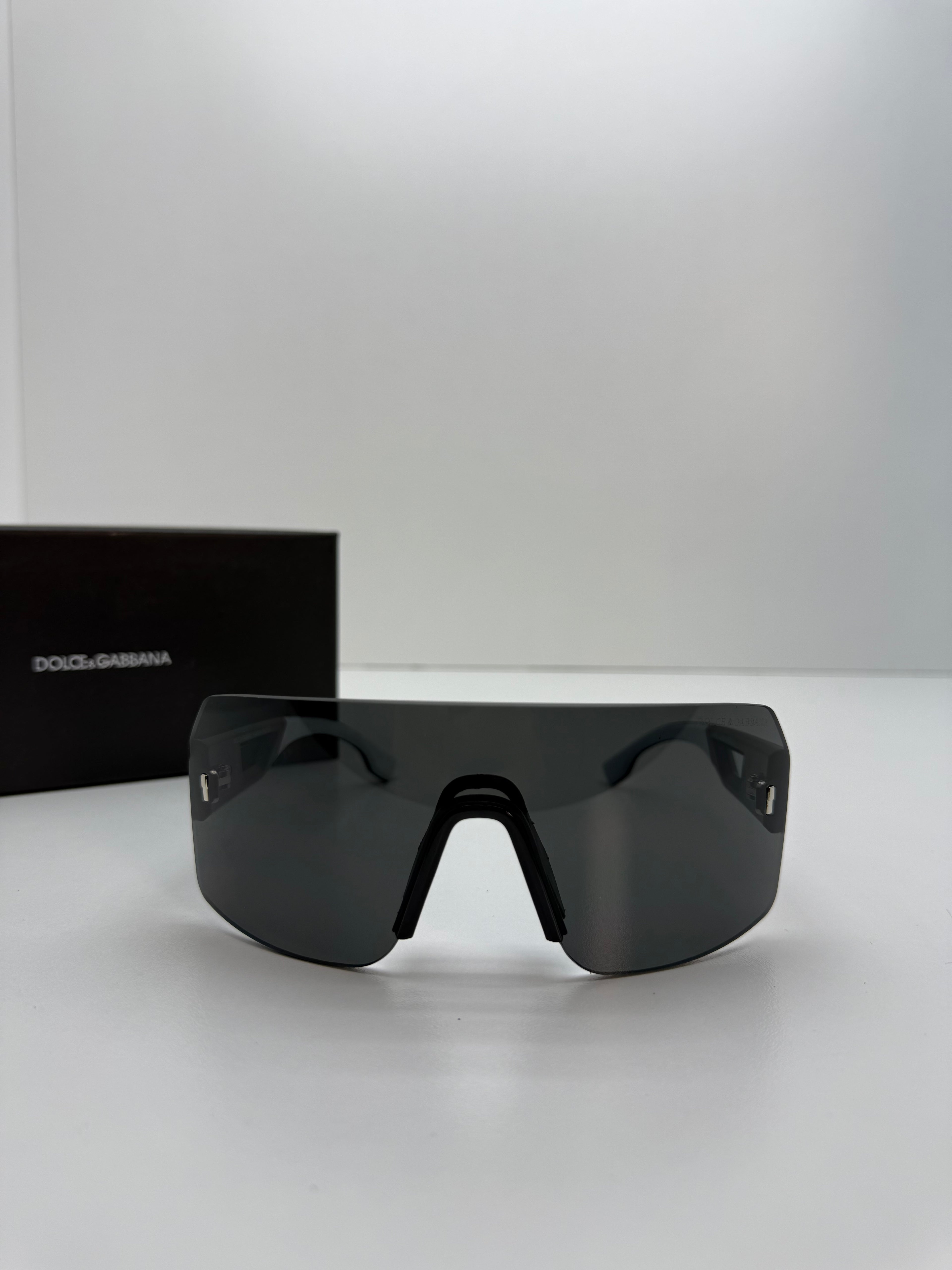 Dolce & Gabbana DG Shield Sunglasses – Dark Mirror Black
