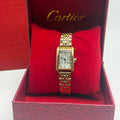 Cartier Tank Rectangular Gold Watch – White Dial / Gold Bracelet