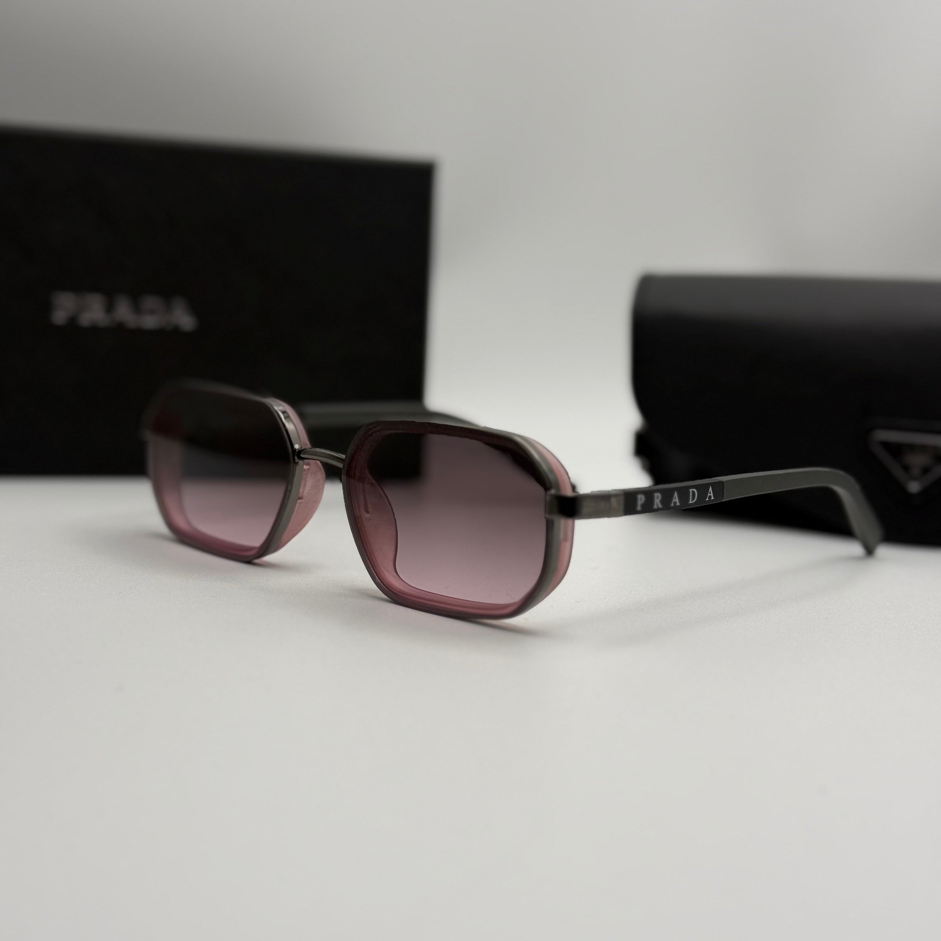Prada Sunglasses – Geometric Pink Gradient