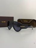 Tom Ford Oversized Shield Sunglasses (Black / Smoke Gradient)