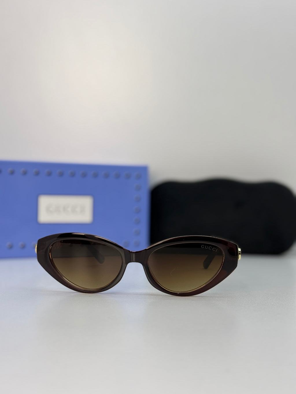 Gucci Cat-Eye Sunglasses — Dark Brown