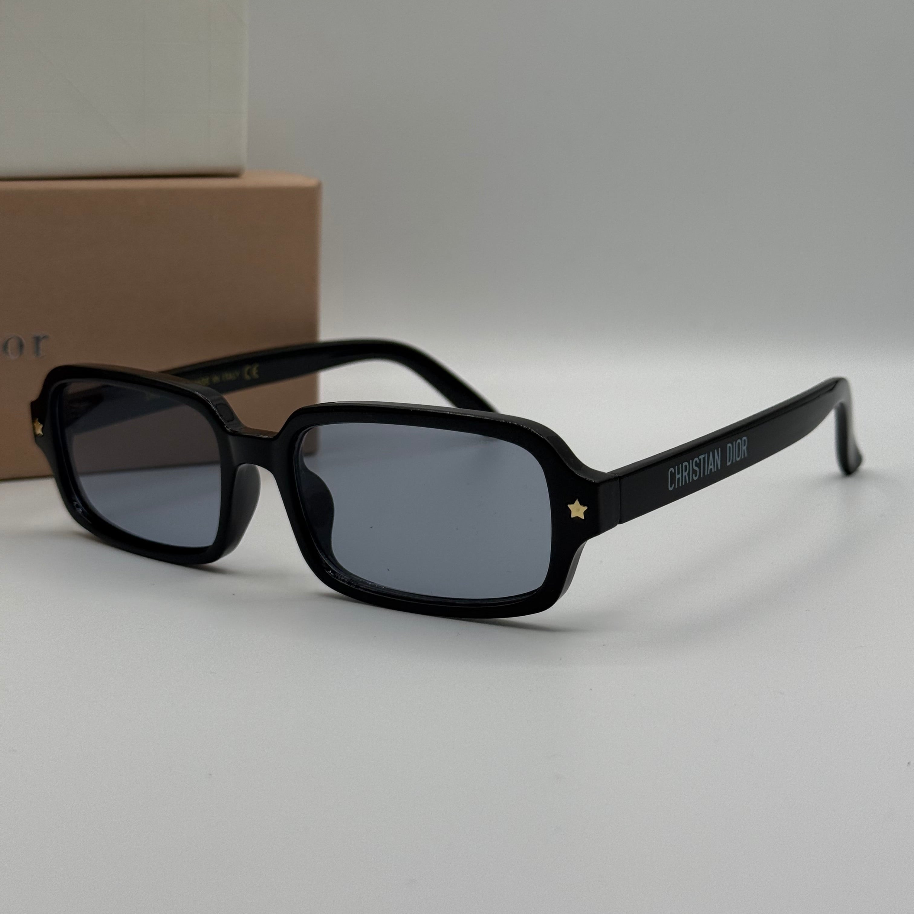 Christian Dior Rectangle Sunglasses – Black & Grey