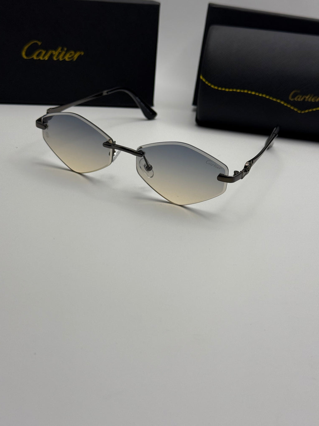 Cartier Rimless Geometric Sunglasses