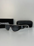 Chanel Shield Sunglasses – Black/White