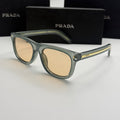 Prada Square Sunglasses – Sage Green Transparent Frame / Peach Amber Lenses