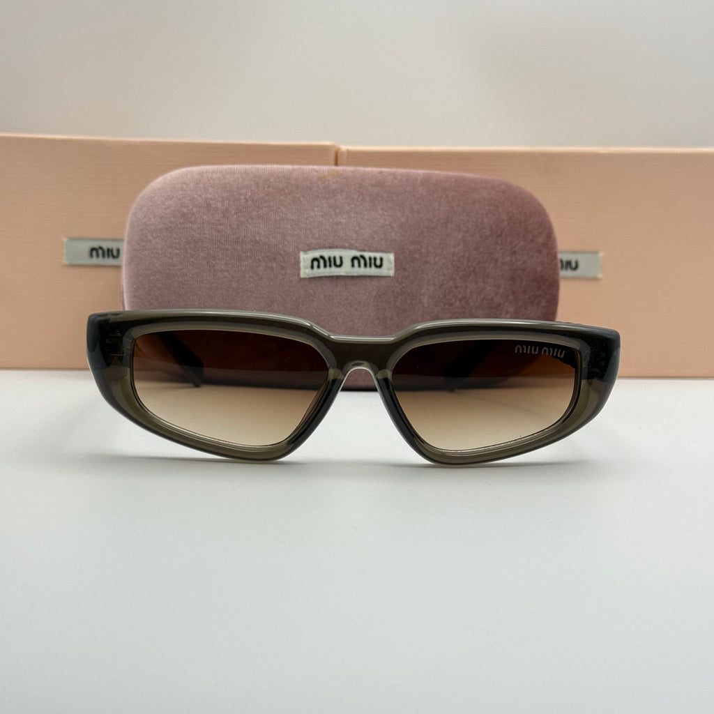 Miu Miu Rectangle Sunglasses – Brown Gradient