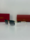 Cartier Rimless Rectangular Gradient Sunglasses – Gold / Grey Gradient