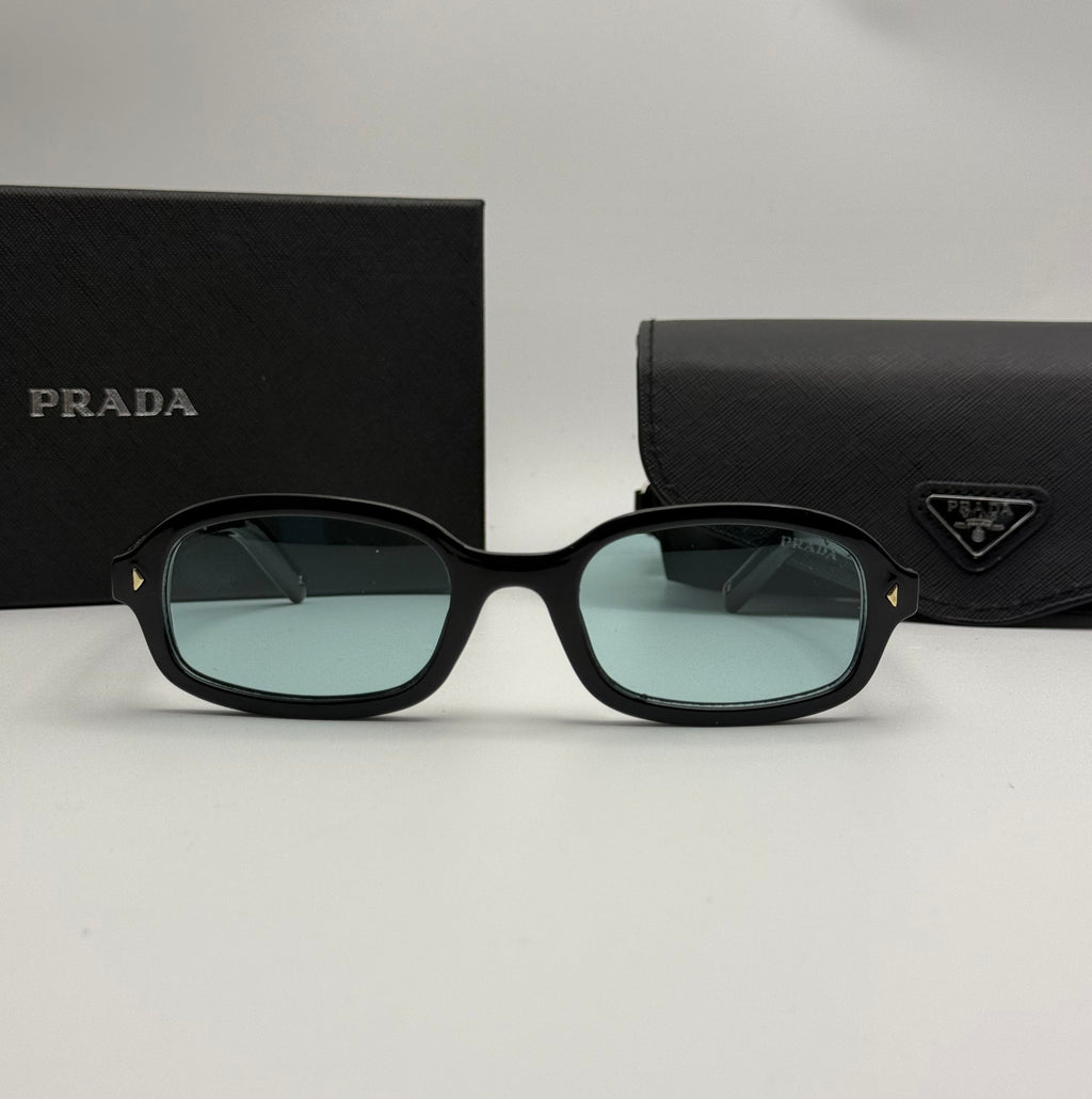 Prada Sunglasses – Black Frame / Aqua Lens