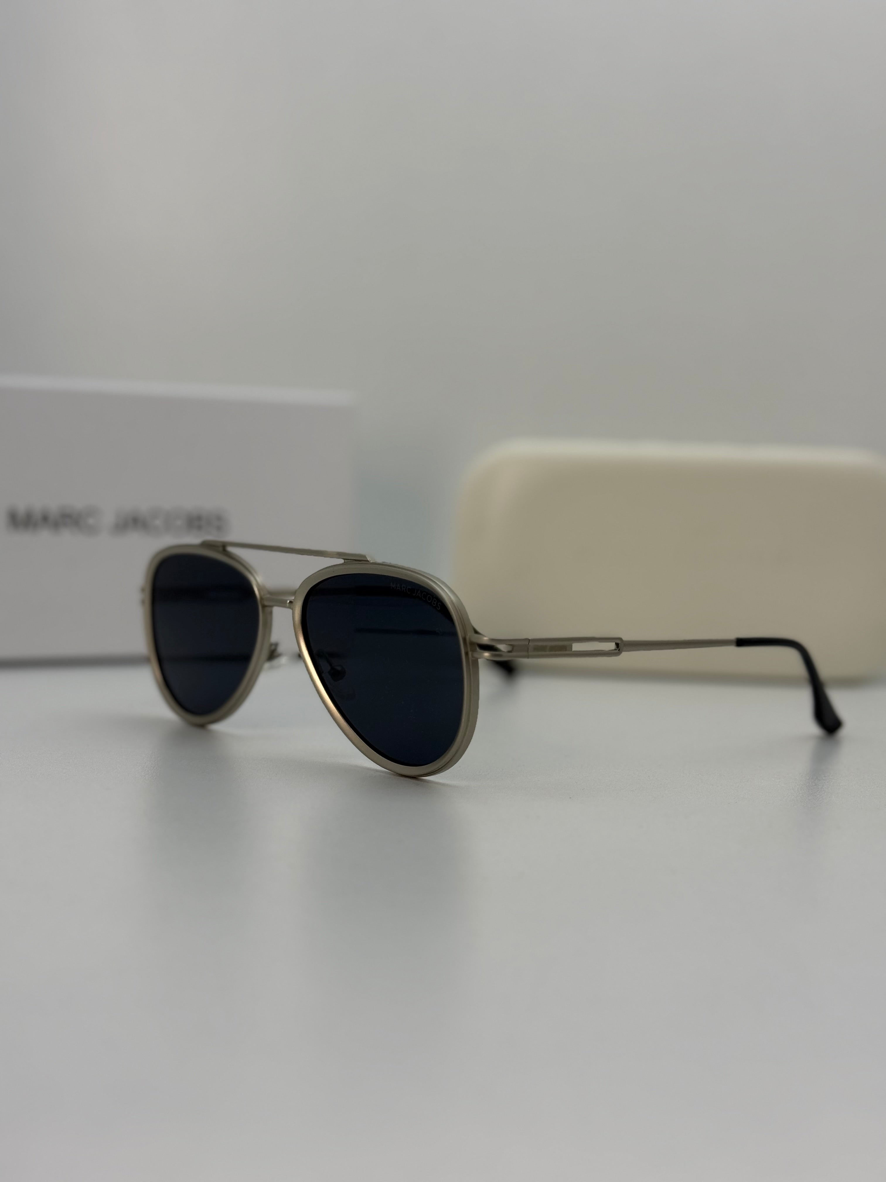 Marc Jacobs Aviator Sunglasses – Silver / Blue