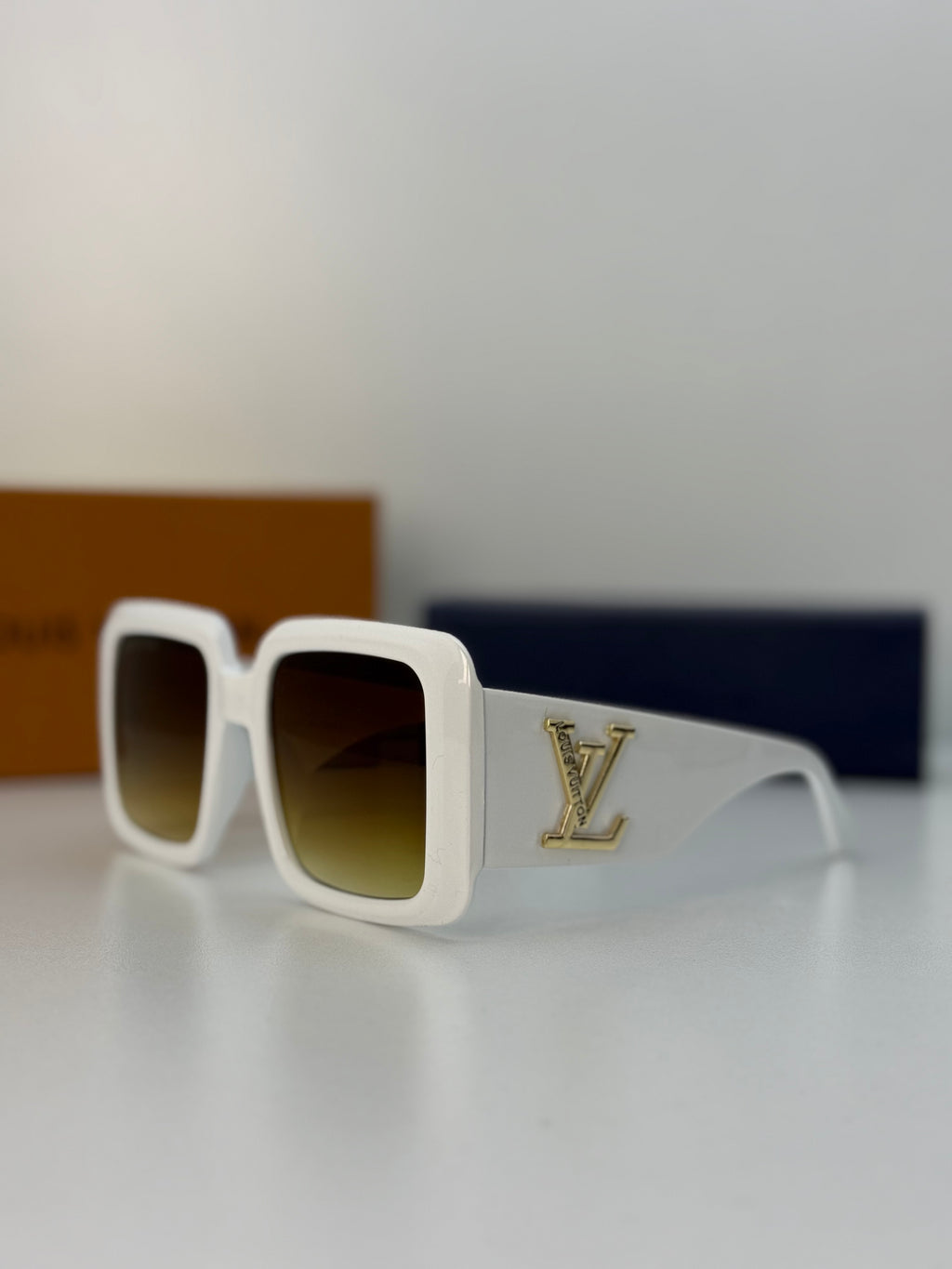 Louis Vuitton Square Sunglasses – White/Gold