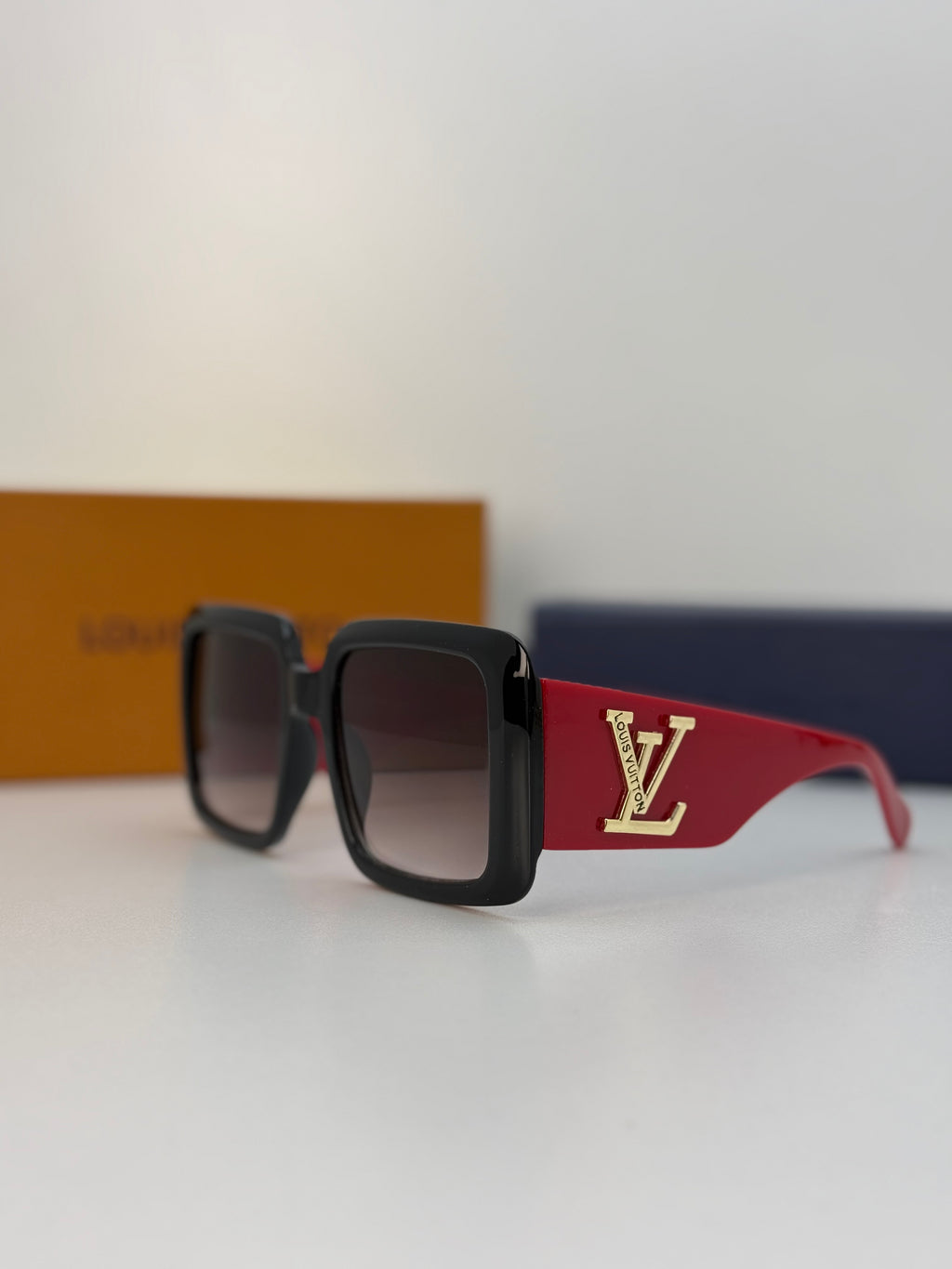 Louis Vuitton Square Sunglasses – Black/Red
