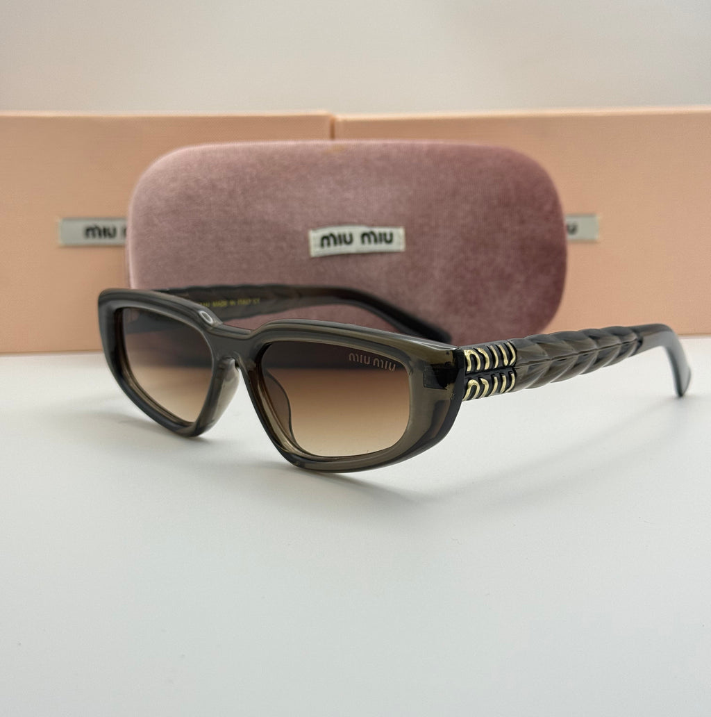 Miu Miu Rectangle Sunglasses – Brown Gradient